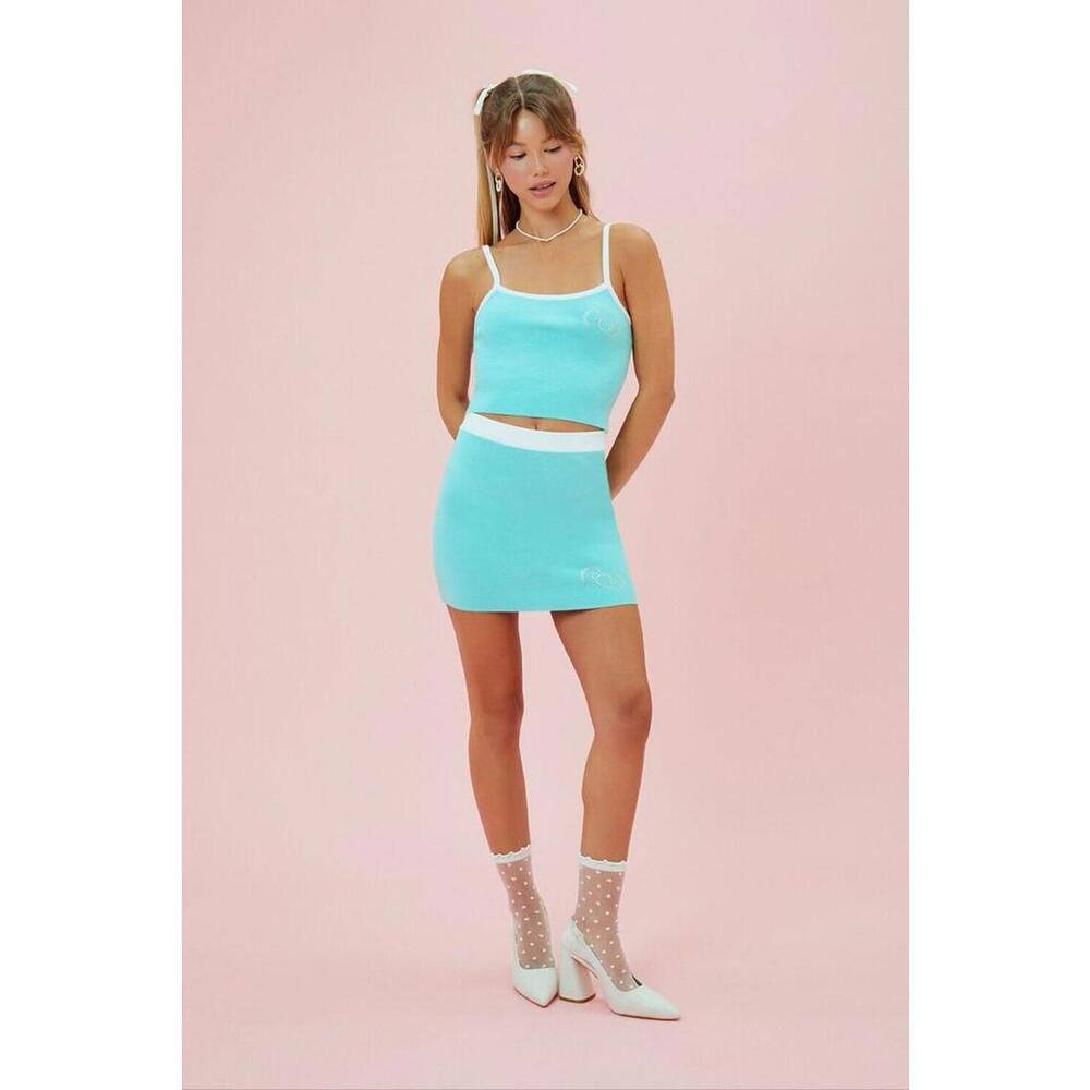 Turquoise Hello Kitty Rhinestone Knit Skirt – Forever 21 *SMALL* Order NOW